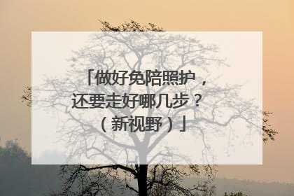 做好免陪照护，还要走好哪几步？（新视野）