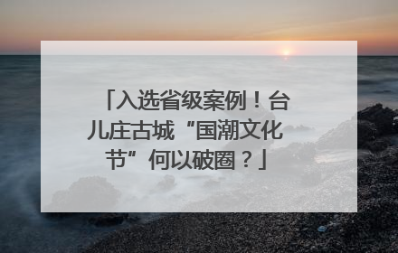 入选省级案例！台儿庄古城“国潮文化节”何以破圈？