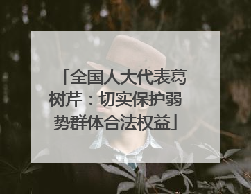 全国人大代表葛树芹：切实保护弱势群体合法权益