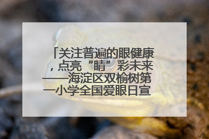 关注普遍的眼健康，点亮“睛”彩未来——海淀区双榆树第一小学全国爱眼日宣传教育活动