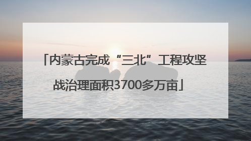 内蒙古完成“三北”工程攻坚战治理面积3700多万亩