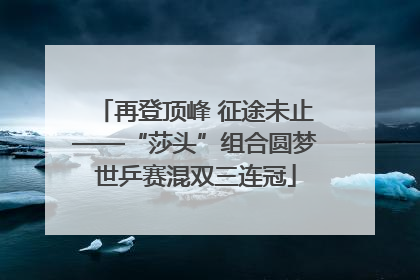 再登顶峰 征途未止——“莎头”组合圆梦世乒赛混双三连冠