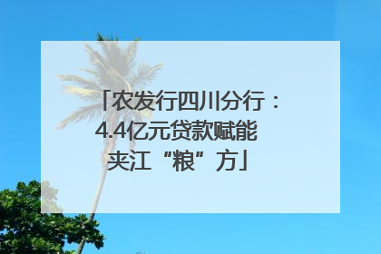农发行四川分行：4.4亿元贷款赋能夹江“粮”方