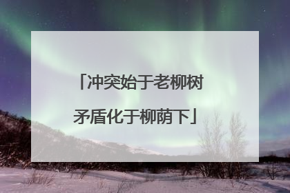 冲突始于老柳树 矛盾化于柳荫下