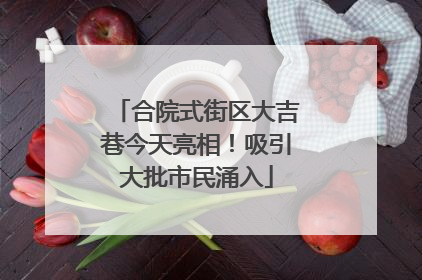 合院式街区大吉巷今天亮相！吸引大批市民涌入