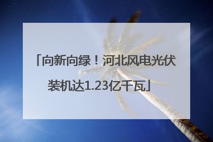 向新向绿！河北风电光伏装机达1.23亿千瓦
