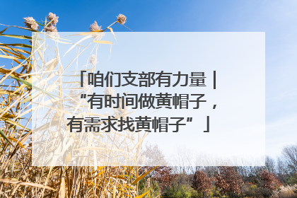 咱们支部有力量｜“有时间做黄帽子，有需求找黄帽子”