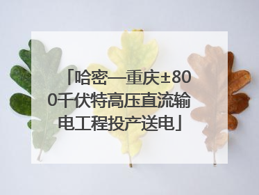 哈密—重庆±800千伏特高压直流输电工程投产送电