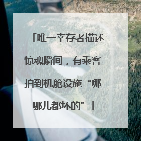 唯一幸存者描述惊魂瞬间，有乘客拍到机舱设施“哪哪儿都坏的”