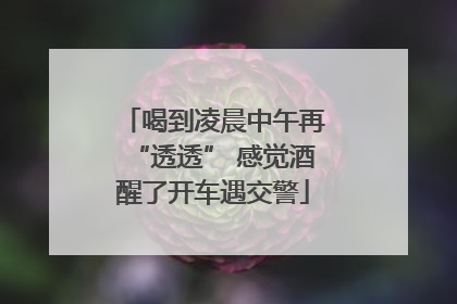 喝到凌晨中午再“透透” 感觉酒醒了开车遇交警