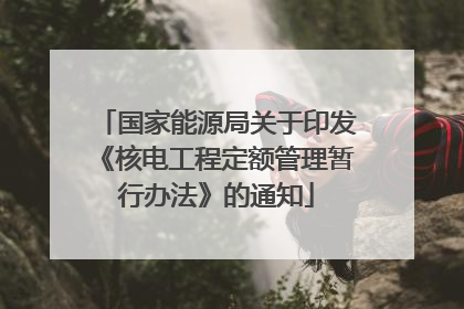 国家能源局关于印发《核电工程定额管理暂行办法》的通知