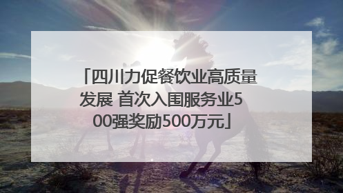 四川力促餐饮业高质量发展 首次入围服务业500强奖励500万元