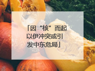因“核”而起 以伊冲突或引发中东危局