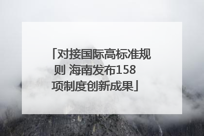 对接国际高标准规则 海南发布158项制度创新成果