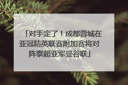 对手定了！成都蓉城在亚冠精英联赛附加赛将对阵泰超亚军曼谷联
