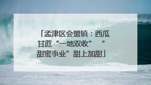 孟津区会盟镇：西瓜甘蔗“一地双收” “甜蜜事业”甜上加甜
