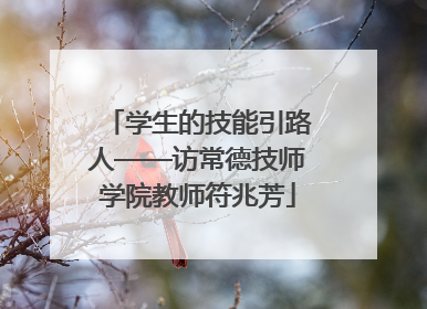 学生的技能引路人——访常德技师学院教师符兆芳