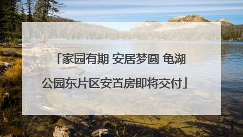 家园有期 安居梦圆 龟湖公园东片区安置房即将交付