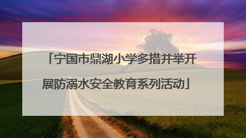 宁国市鼎湖小学多措并举开展防溺水安全教育系列活动