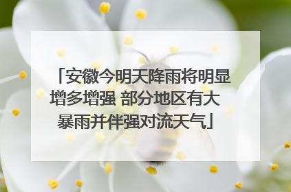 安徽今明天降雨将明显增多增强 部分地区有大暴雨并伴强对流天气