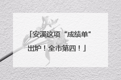 安溪这项“成绩单”出炉！全市第四！
