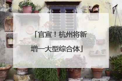 官宣！杭州将新增一大型综合体