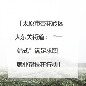 太原市杏花岭区大东关街道：“一站式”满足求职 就业帮扶在行动