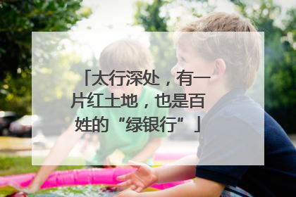 太行深处，有一片红土地，也是百姓的“绿银行”