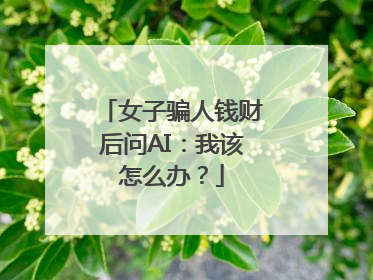 女子骗人钱财后问AI：我该怎么办？