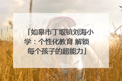 如皋市丁堰镇刘海小学：个性化教育 解锁每个孩子的超能力
