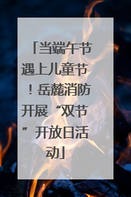 当端午节遇上儿童节！岳麓消防开展“双节”开放日活动
