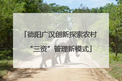 德阳广汉创新探索农村“三资”管理新模式
