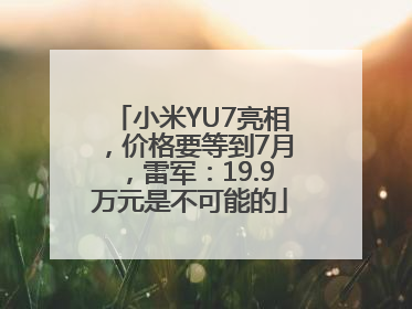 小米YU7亮相，价格要等到7月，雷军：19.9万元是不可能的