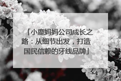 小鹿妈妈公司成长之路：从细节出发，打造国民信赖的牙线品牌