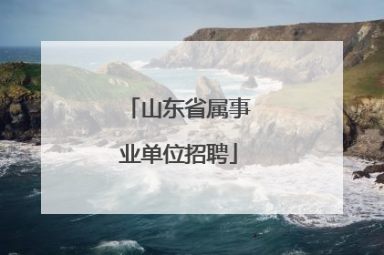 山东省属事业单位招聘