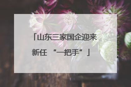山东三家国企迎来新任 “一把手”
