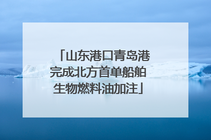 山东港口青岛港完成北方首单船舶生物燃料油加注