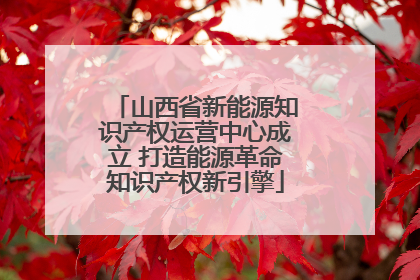 山西省新能源知识产权运营中心成立 打造能源革命知识产权新引擎