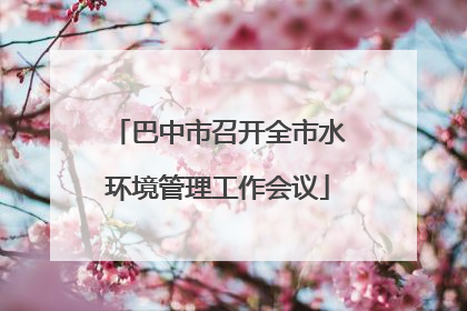 巴中市召开全市水环境管理工作会议