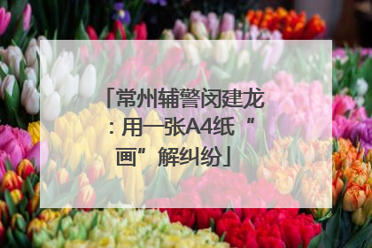常州辅警闵建龙：用一张A4纸“画”解纠纷