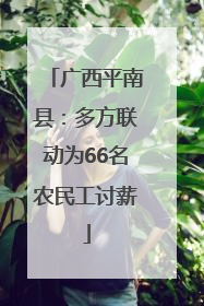 广西平南县：多方联动为66名农民工讨薪