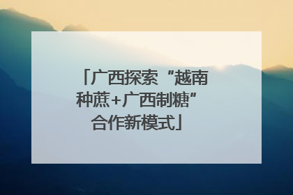 广西探索“越南种蔗+广西制糖”合作新模式