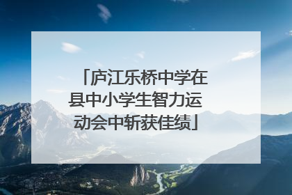 庐江乐桥中学在县中小学生智力运动会中斩获佳绩