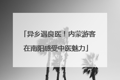 异乡遇良医！内蒙游客在南阳感受中医魅力