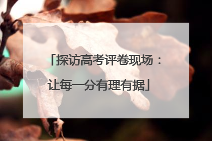 探访高考评卷现场：让每一分有理有据