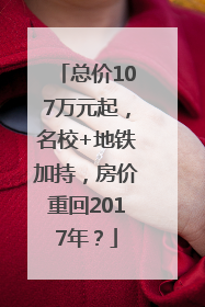 总价107万元起，名校+地铁加持，房价重回2017年？
