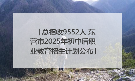 总招收9552人 东营市2025年初中后职业教育招生计划公布