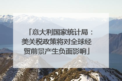 意大利国家统计局：美关税政策将对全球经贸前景产生负面影响