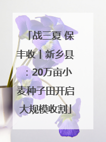 战三夏 保丰收丨新乡县：20万亩小麦种子田开启大规模收割