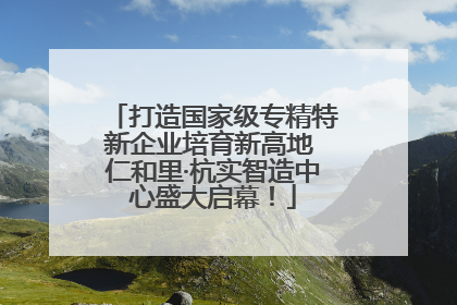 打造国家级专精特新企业培育新高地 仁和里·杭实智造中心盛大启幕！